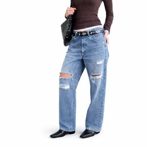 BP Light Wash Distressed Denim Straight Leg Ripped -Women’s Sz 28